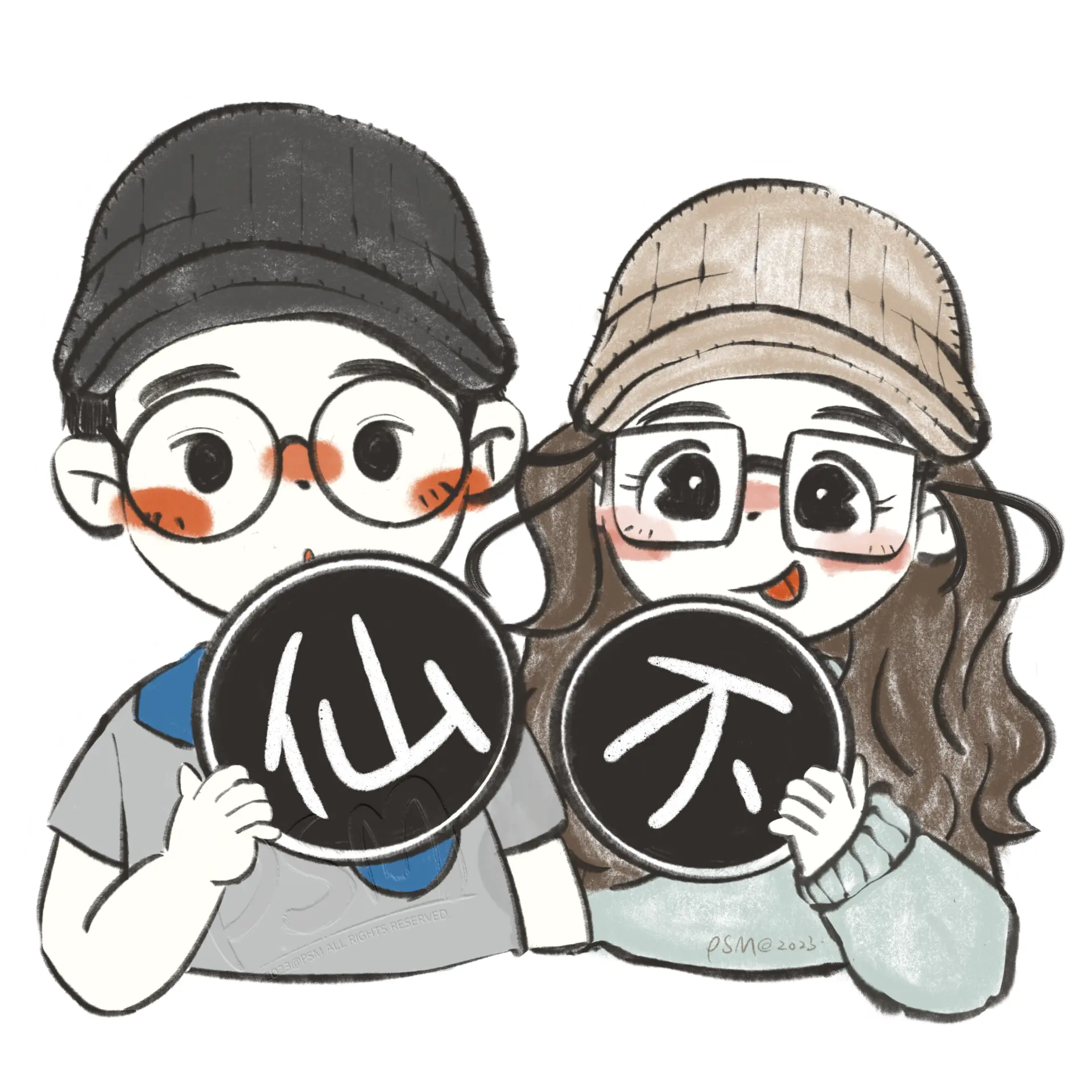 阿不與仙客的手繪 IP 角色插畫